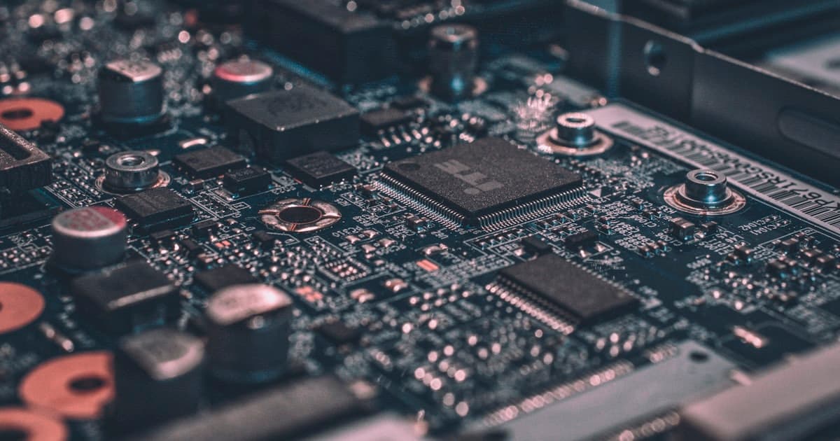 Close-up of circuit board representing AI powering customer service channels