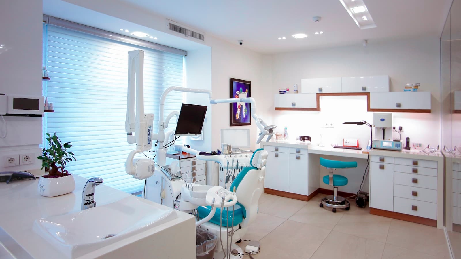 Treatment chair in a modern dental practice